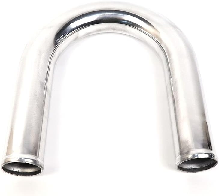 TenKeAuto Universal 2 inch Outside Diameter Aluminum Pipe Polished Tube (2" 180 Degree) - Image 1